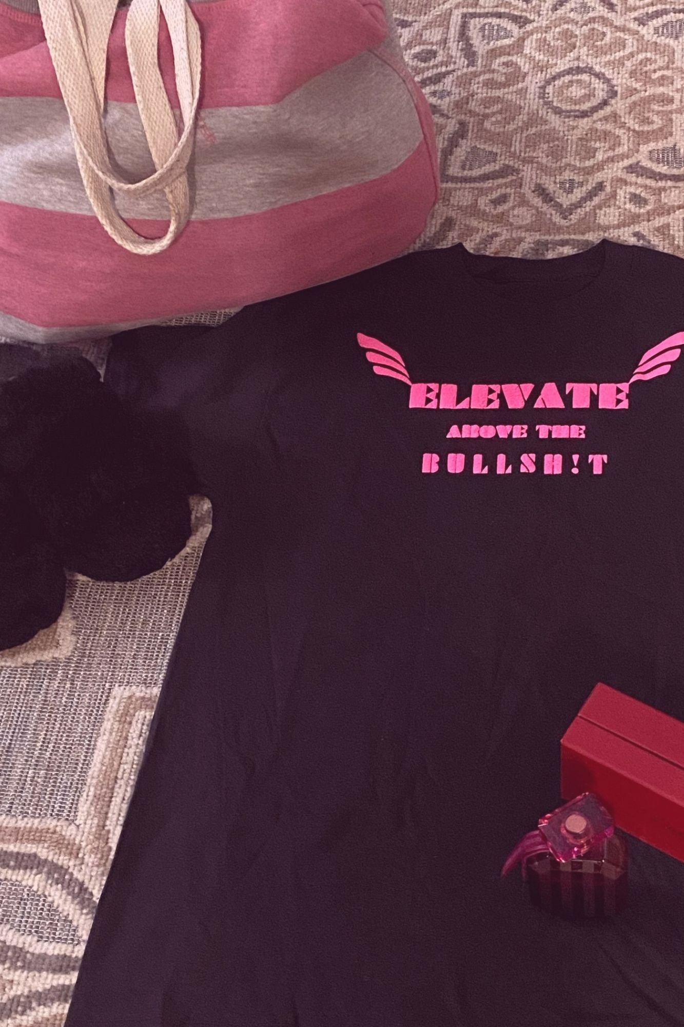 WINGED ELEVATE (pink puff) short sleeve t-shirt