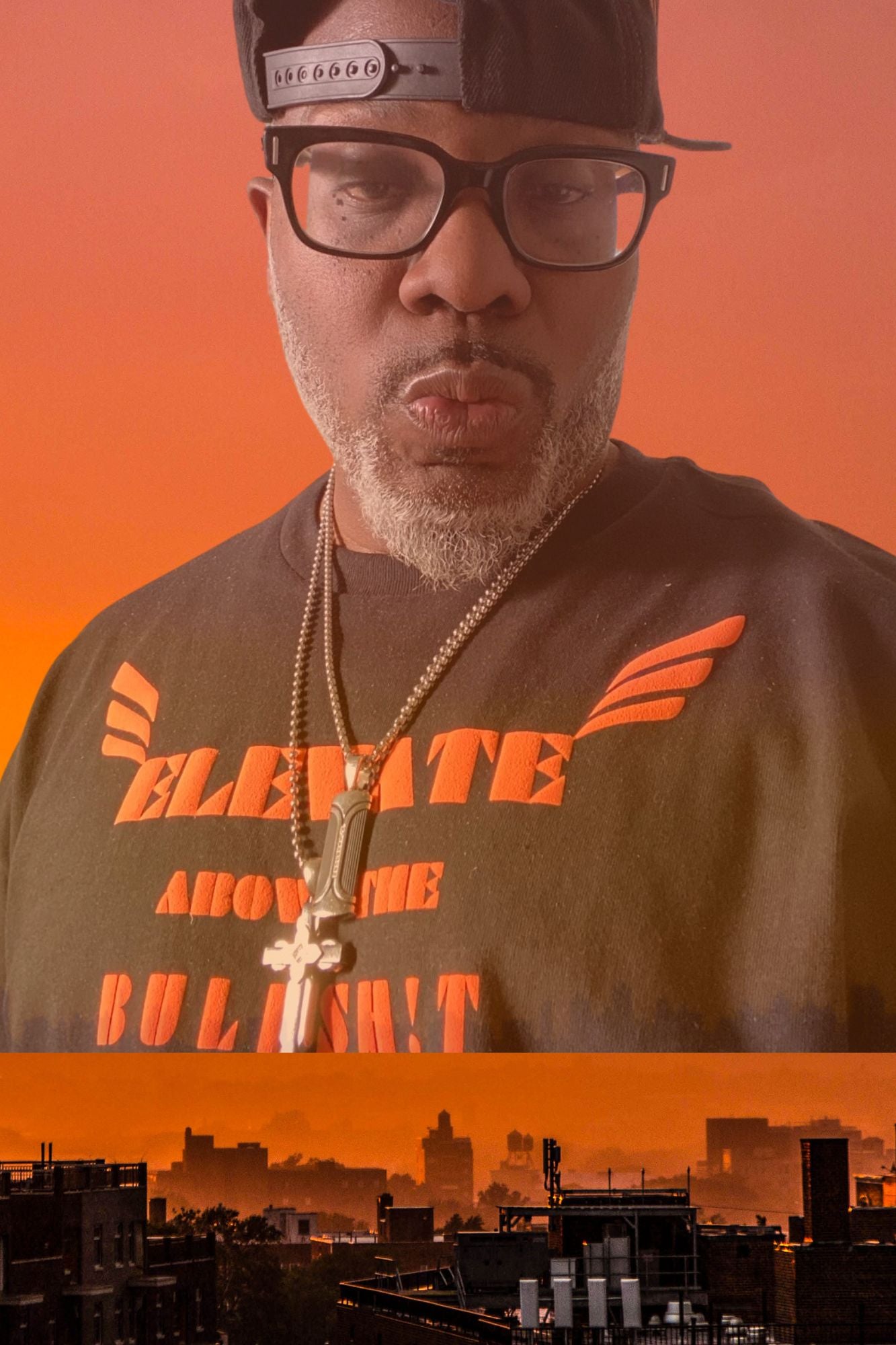 "WINGED" ELEVATE ABOVE (orange puff) SHORT SLEEVE T-SHIRT