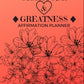 GRATITUDE & GREATNESS: SUNBURST COLORED AND AFFIRMATION INSPIRED PLANNER/JOURNAL; FOR GOALS, PLANS BUSINESS AND PERSONAL